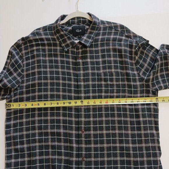 Rails LENNOX Plaid Brushed Flannel Button Down Shirt Size XXL Charcoal Gray - Picture 12 of 14